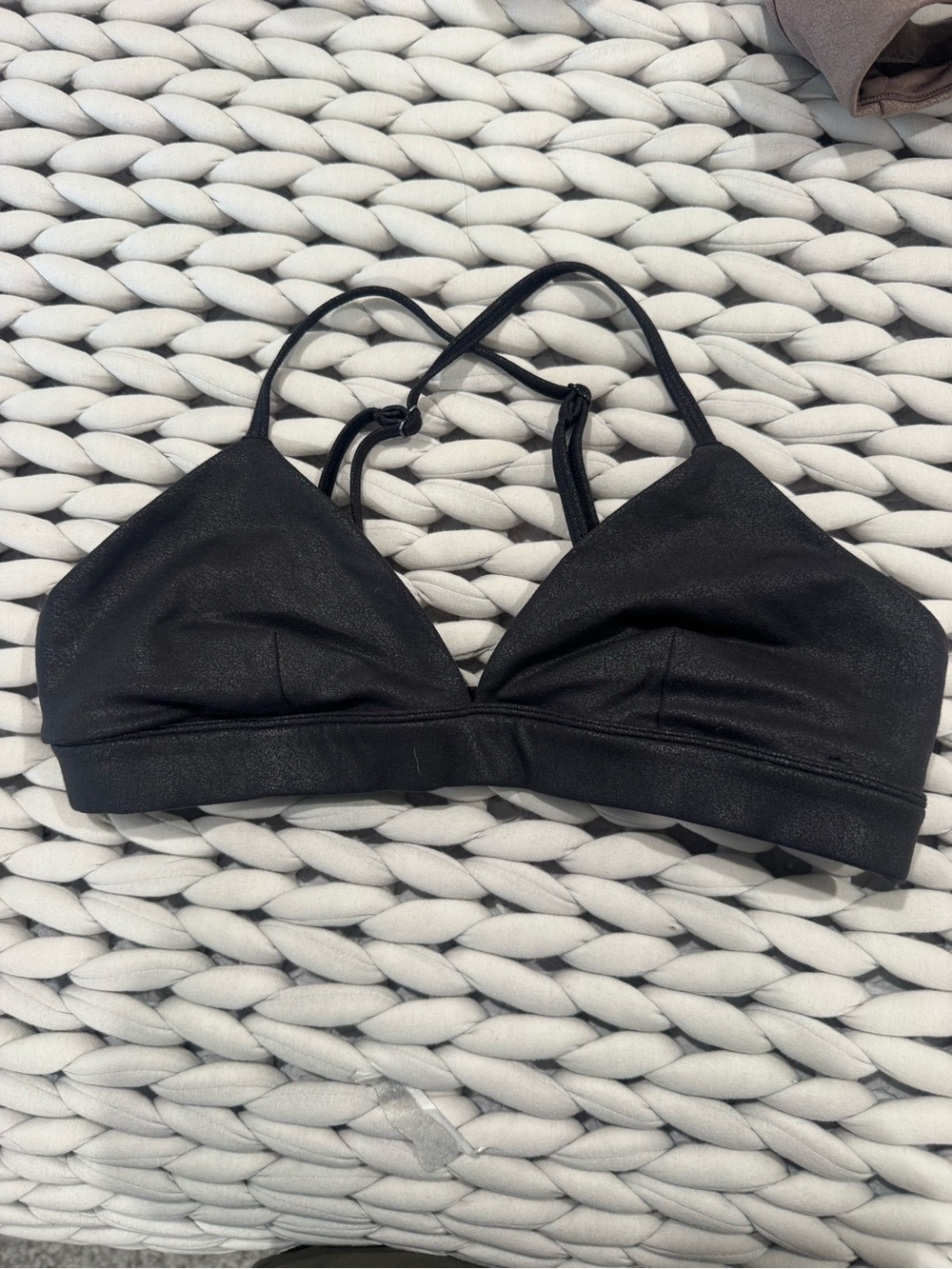 ALO Yoga Black Triangle Bralette with Dual Strap Detail